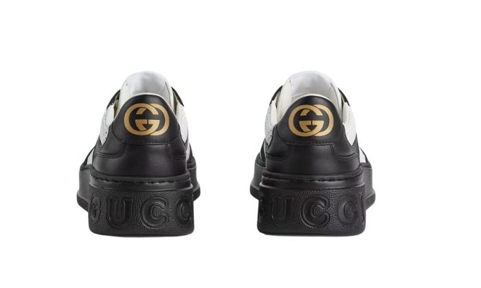 Gucci Wmns GG Embossed Sneaker 'Black White' - Dubai Sneakers