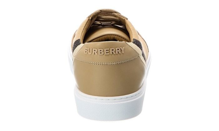 Burberry House Check Cotton and Leather Sneakers - Dubai Sneakers