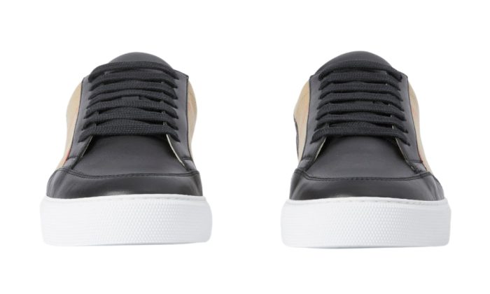 Burberry House Check Cotton and Leather Sneakers 'Black' - Dubai Sneakers