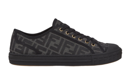 Fendi Domino Black Fabric Low-Tops - Dubai Sneakers