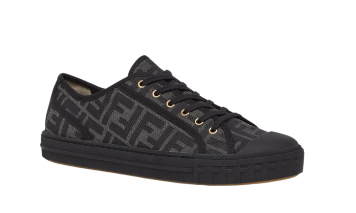 Fendi Domino Black Fabric Low-Tops - Dubai Sneakers