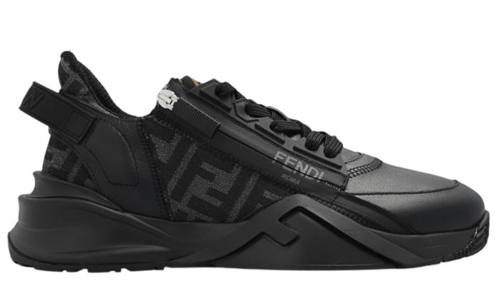 Fendi Flow Black leather low-tops - Dubai Sneakers