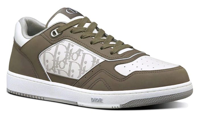 Dior B27 Low Top Sneaker Galaxy Oblique White Olive Nubuck - Dubai Sneakers