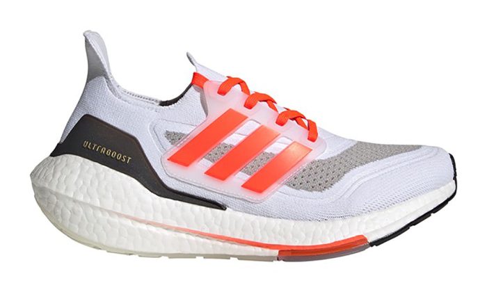 Adidas Ultraboost 21 "White - Solar Red - Gold Met" - Dubai Sneakers