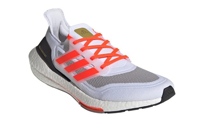 Adidas Ultraboost 21 "White - Solar Red - Gold Met" - Dubai Sneakers