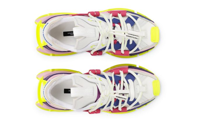 DOLCE & GABBANA Mixed-material Space Trainers In Multicolor - Dubai Sneakers