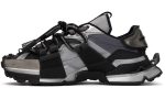 DOLCE & GABBANA Black & Silver Mixed-Materials Space Sneakers - Dubai Sneakers