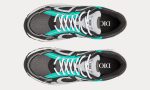 Dior B22 Anthracite Gray Mesh And Black & Green Low Top Sneakers - Dubai Sneakers