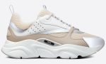 Dior B22 Cream Technical Mesh with Beige and White Smooth Calfskin - Dubai Sneakers