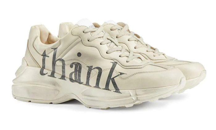 Gucci Rhyton 'think/thank' print sneaker - Dubai Sneakers