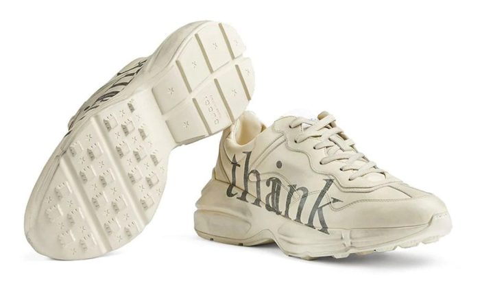 Gucci Rhyton 'think/thank' print sneaker - Dubai Sneakers