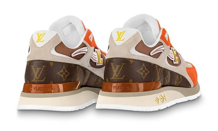 LV Orange & Brown 'Run Away' Sneakers - Dubai Sneakers