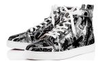 Christian Louboutin Louis Orlato Men’s Flat Black/White Patent Nicograf - Dubai Sneakers