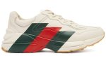 Gucci White Rhyton Web Chunky Sneakers - Dubai Sneakers