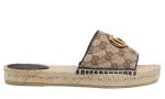 Gucci Women's Brown GG Matelassé Canvas Espadrille Sandal - Dubai Sneakers