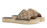 Gucci Women's Brown GG Matelassé Canvas Espadrille Sandal - Dubai Sneakers