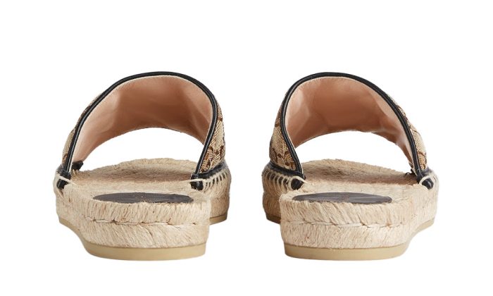 Gucci Women's Brown GG Matelassé Canvas Espadrille Sandal - Dubai Sneakers