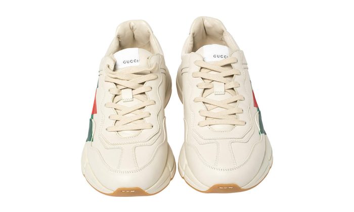 Gucci White Rhyton Web Chunky Sneakers - Dubai Sneakers