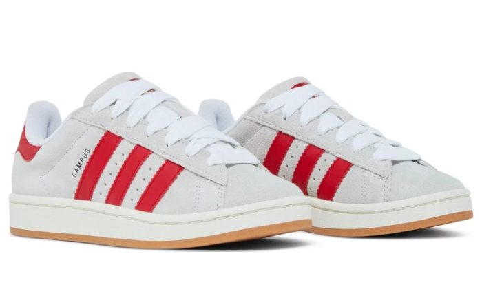 Adidas Campus 00s 'Crystal White Scarlet' - Dubai Sneakers