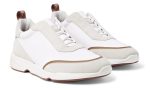 LORO PIANA Modular Walk Aqua Light Leather-trimmed Shell And Suede Sneakers In White - Dubai Sneakers