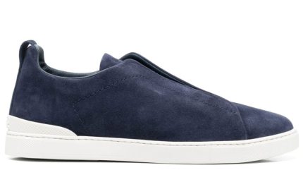 Zegna slip-on suede sneakers "Blue" - Dubai Sneakers