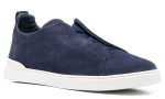 Zegna slip-on suede sneakers "Blue" - Dubai Sneakers