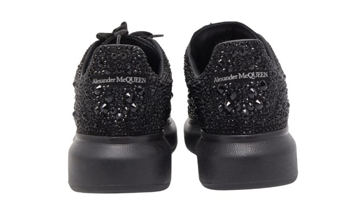 Alexander McQueen oversized Black Crystal Embellished Leather Oversized Sneakers - Dubai Sneakers