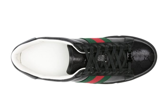 Gucci  Ace GG Crystal canvas sneakers 'Black' - Dubai Sneakers