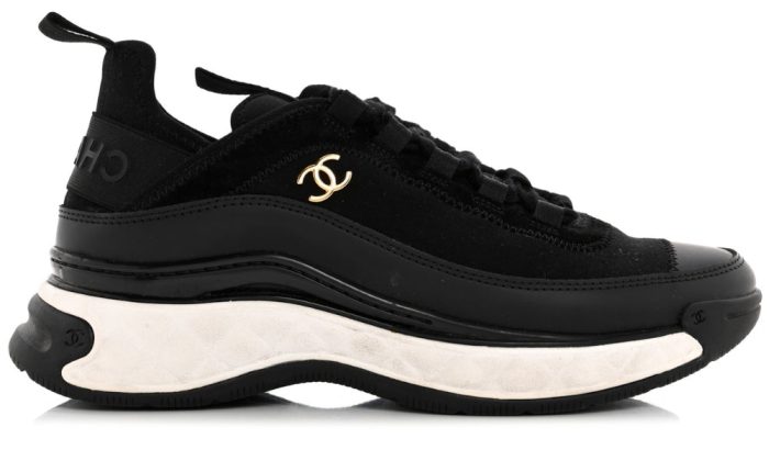 Chanel Velvet Calfskin & Mixed Fibers Sneaker 'Black' - Dubai Sneakers