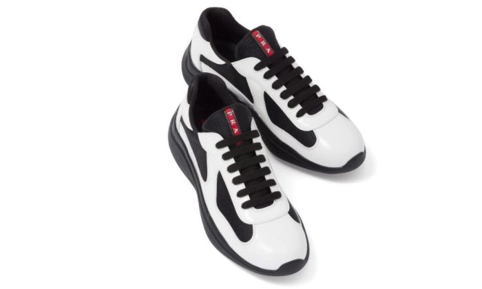 Prada  America's Cup Patent Leather "White / Black" - Dubai Sneakers