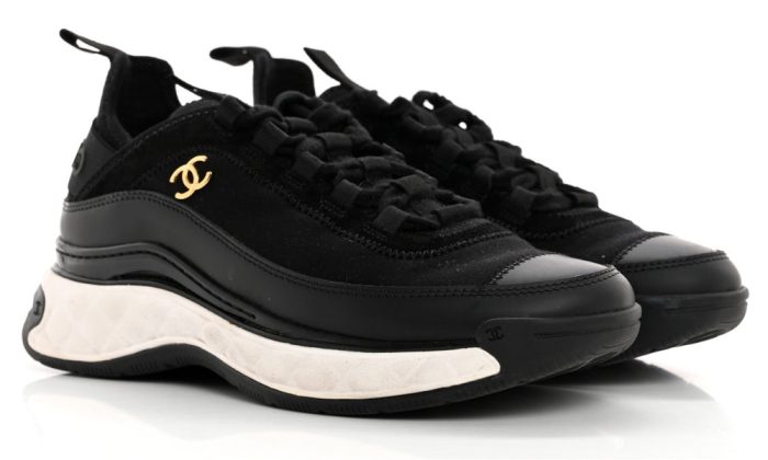 Chanel Velvet Calfskin & Mixed Fibers Sneaker 'Black' - Dubai Sneakers