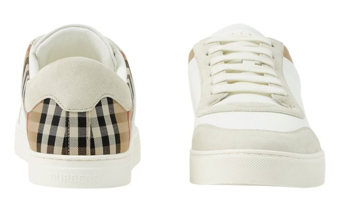 Burberry Check Panelled Sneakers 'Natural White Archive Beige' - Dubai Sneakers