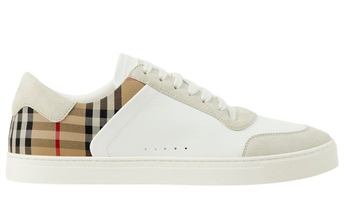 Burberry Check Panelled Sneakers 'Natural White Archive Beige' - Dubai Sneakers