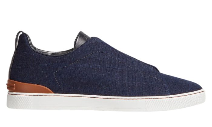 Zegna Cotton Denim Triple Stitch™ Sneakers "Blue" - Dubai Sneakers