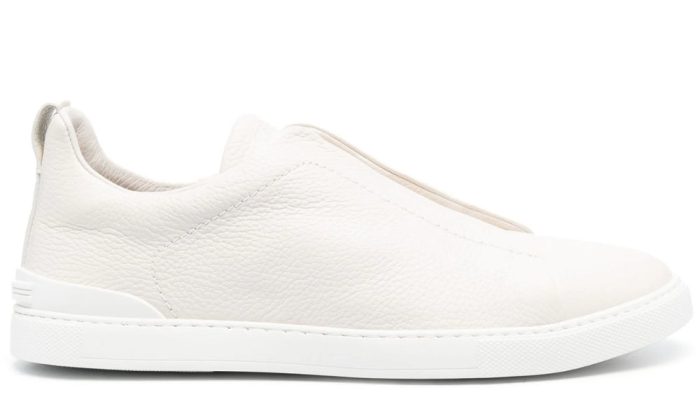 Zegna Triple Stich leather sneakers "White" - Dubai Sneakers