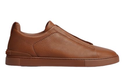 Zegna Triple Stich leather sneakers "Vicuna" - Dubai Sneakers