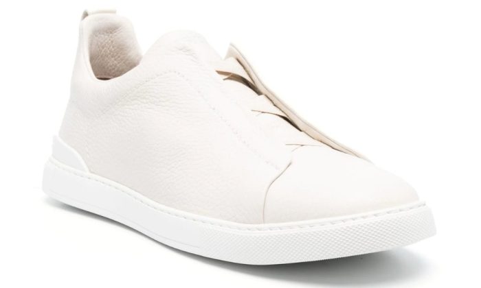 Zegna Triple Stich leather sneakers "White" - Dubai Sneakers